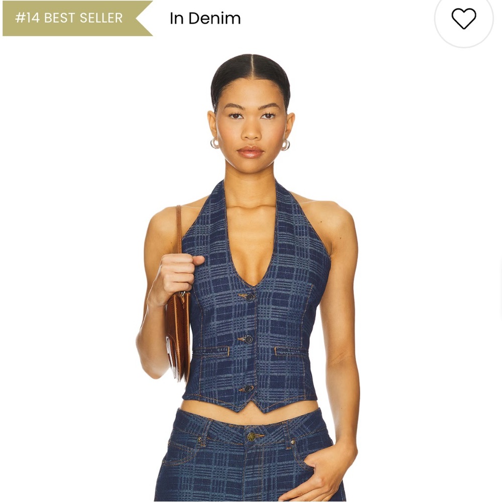 Renewal halted top in Indigo Plaid (part of set)